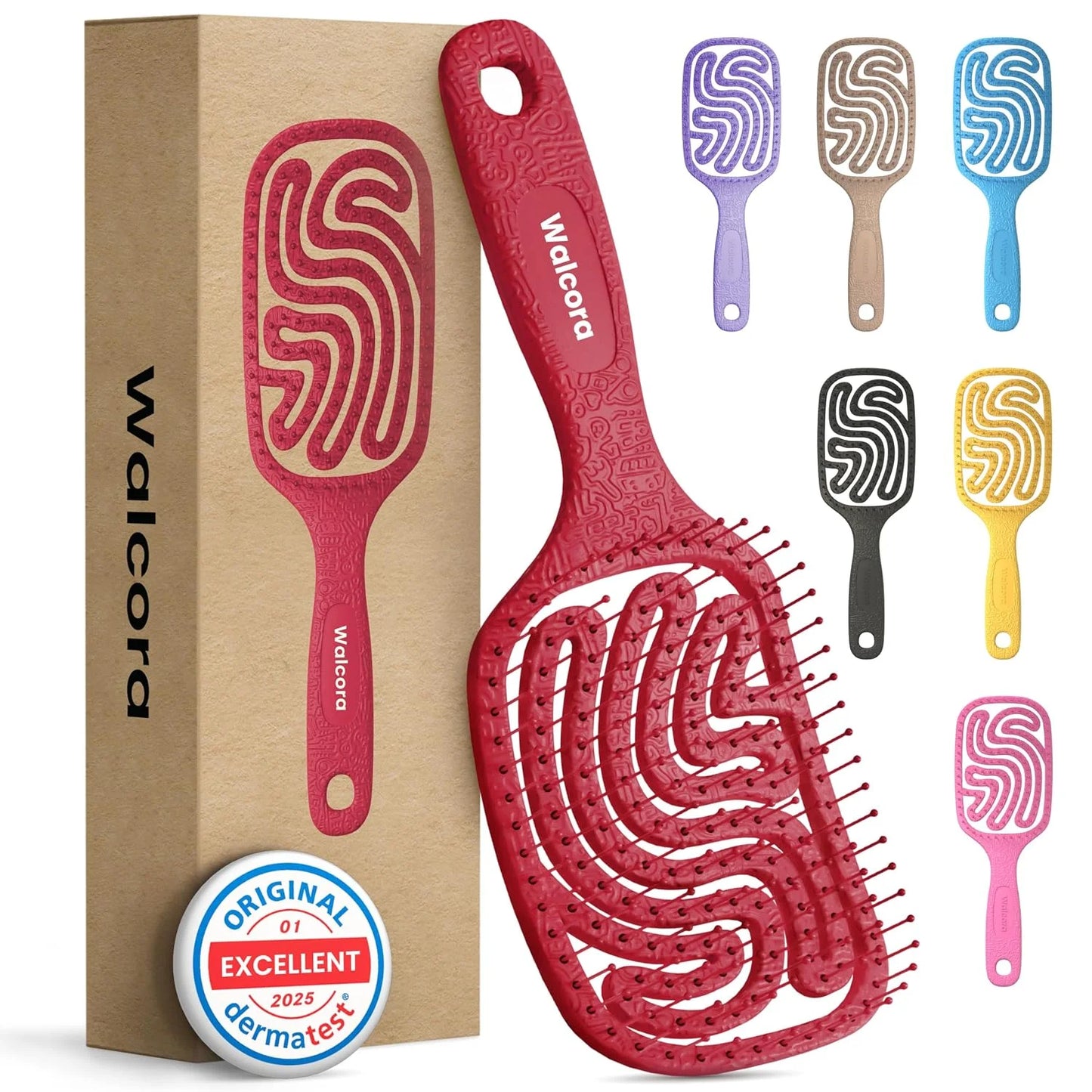 Detangler Brush – Pain-Free Detangling Hair Brush for Wet & Dry Hair – Effortless Detangling Brush for Curly, Fine & Tangled Hair – Hairbrush for Women, Men & Kids – Purple