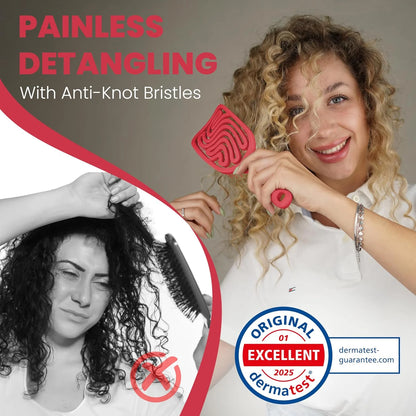 Detangler Brush – Pain-Free Detangling Hair Brush for Wet & Dry Hair – Effortless Detangling Brush for Curly, Fine & Tangled Hair – Hairbrush for Women, Men & Kids – Purple