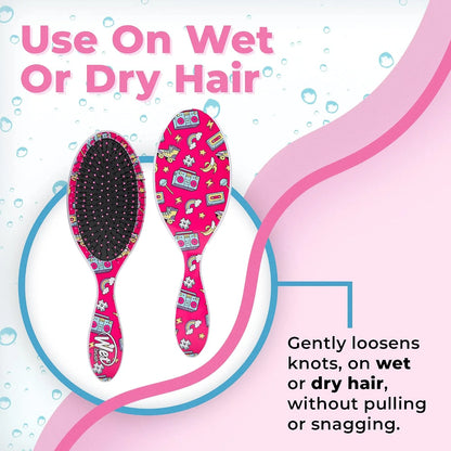 Wet Brush Disney Original Detangler Brush Princess Wholehearted - Jasmine, Dark Purple - All Hair Types - Ultra-Soft IntelliFlex Bristles Glide Through Tangles with Ease
