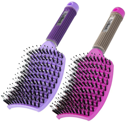 Boar Bristle Hair Brush Set – Wet/Dry Detangler for All Hair Types