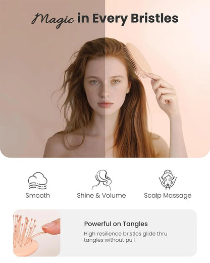 AIMIKE Detangler Paddle Hair Brush for Women & Fine Hair, Wet & Dry