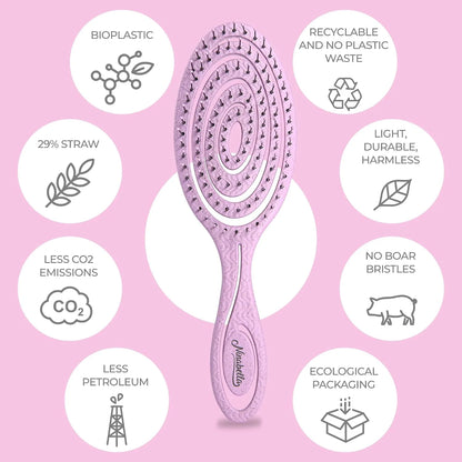 Ninabella Detangler Brush - No Tangle Hair Brush for Women, Fine, Thick and Long Hair - Hairbrush for Wet and Dry Hair, Gentle on the Scalp - Light Blue