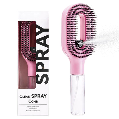 Hair Brush with Water Spray, 2-in-1 Misting Detangler for Curly Hair