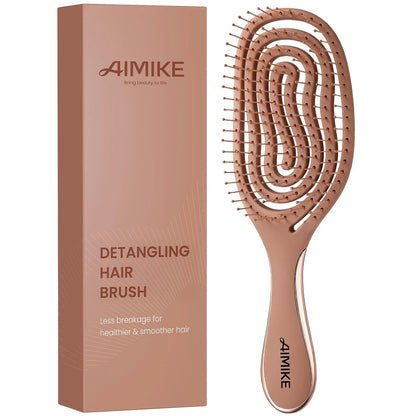 AIMIKE Spiral Flex Hair Brush for Fine Hair, Gentle Detangler for Women