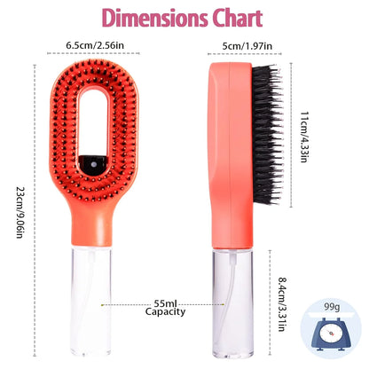 Hair Brush with Water Spray - 2-in-1 Detangler Brush for Frizz Control