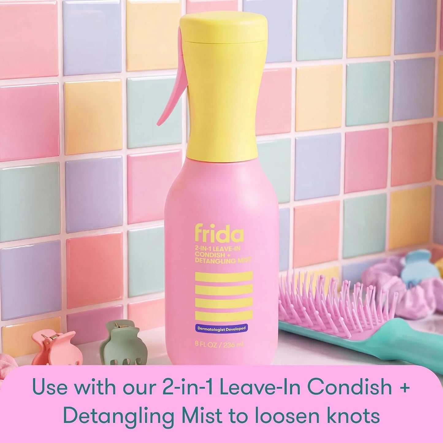 Frida for Kids Curly Hair Brush, Detangling Brush for Curls, Kids