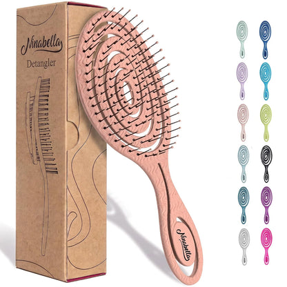 Ninabella Detangler Brush - No Tangle Hair Brush for Women, Fine, Thick and Long Hair - Hairbrush for Wet and Dry Hair, Gentle on the Scalp - Light Blue