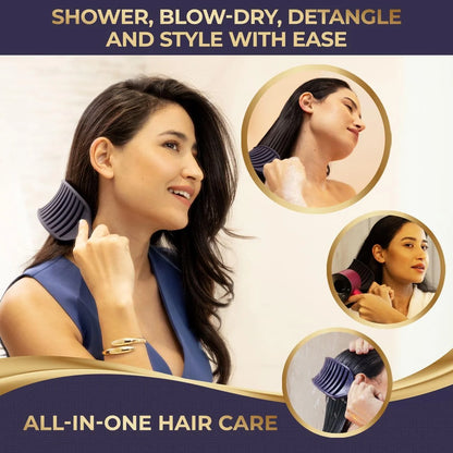 BEAUXSOI Vented Detangling Brush for Wet or Dry, Thick, Coily, and Curly Hair | Curved Vent Brush for Blow Drying