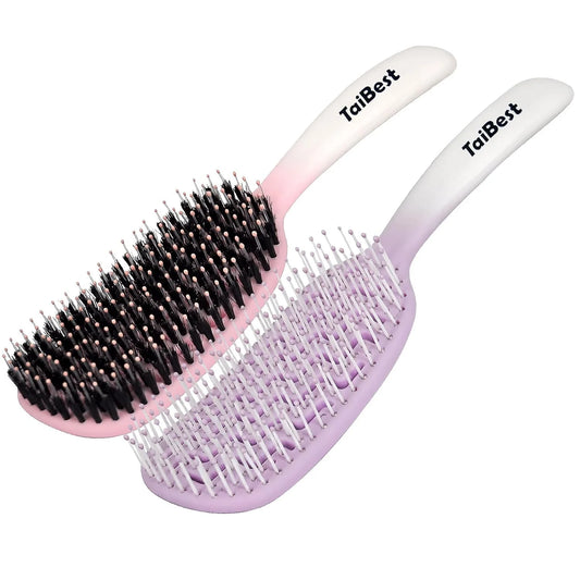 Boar Bristle Hair Brush Set – Wet/Dry Detangler for All Hair Types