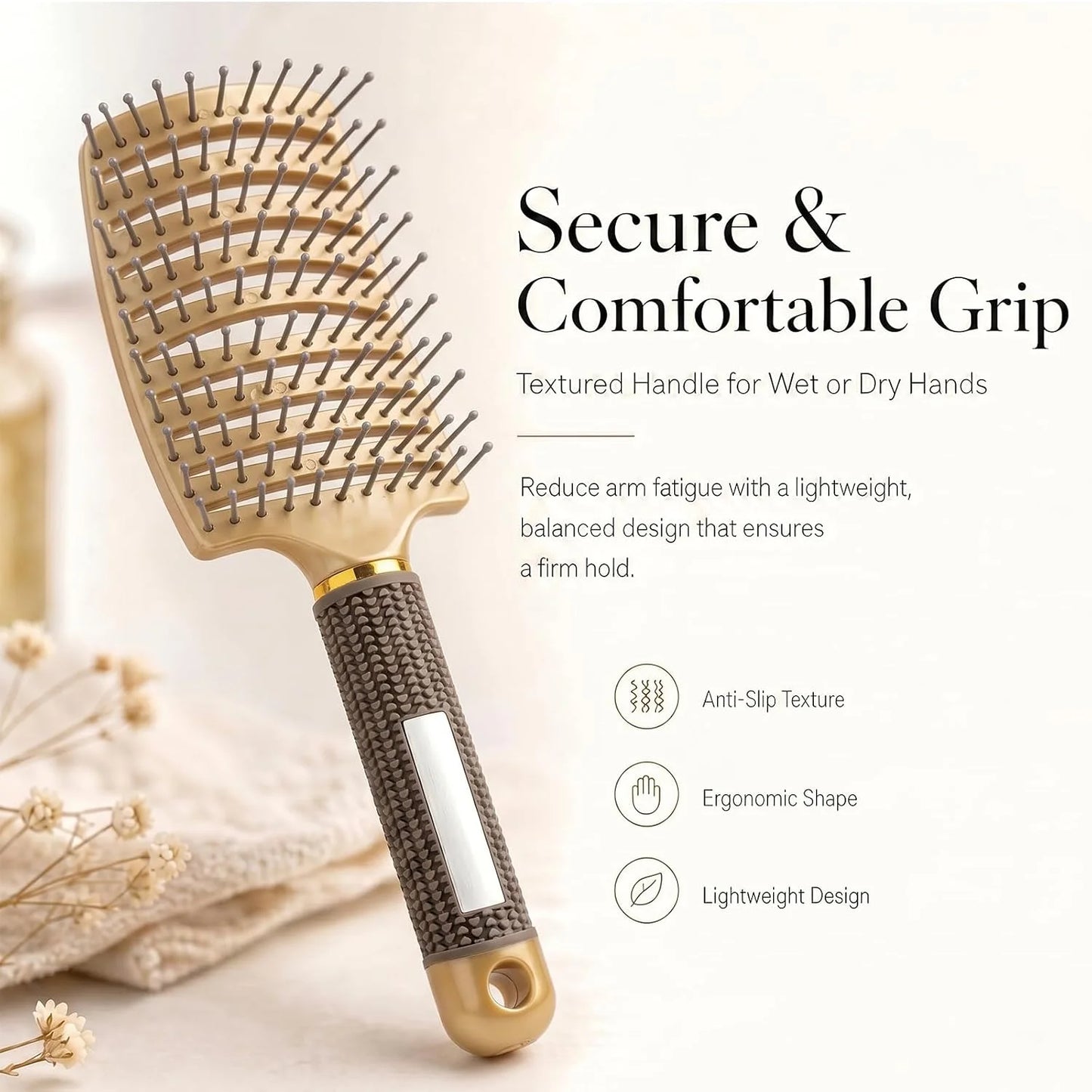 Curved Vented Hair Brush,Detangler Brush Faster Blow Drying for Women, Men