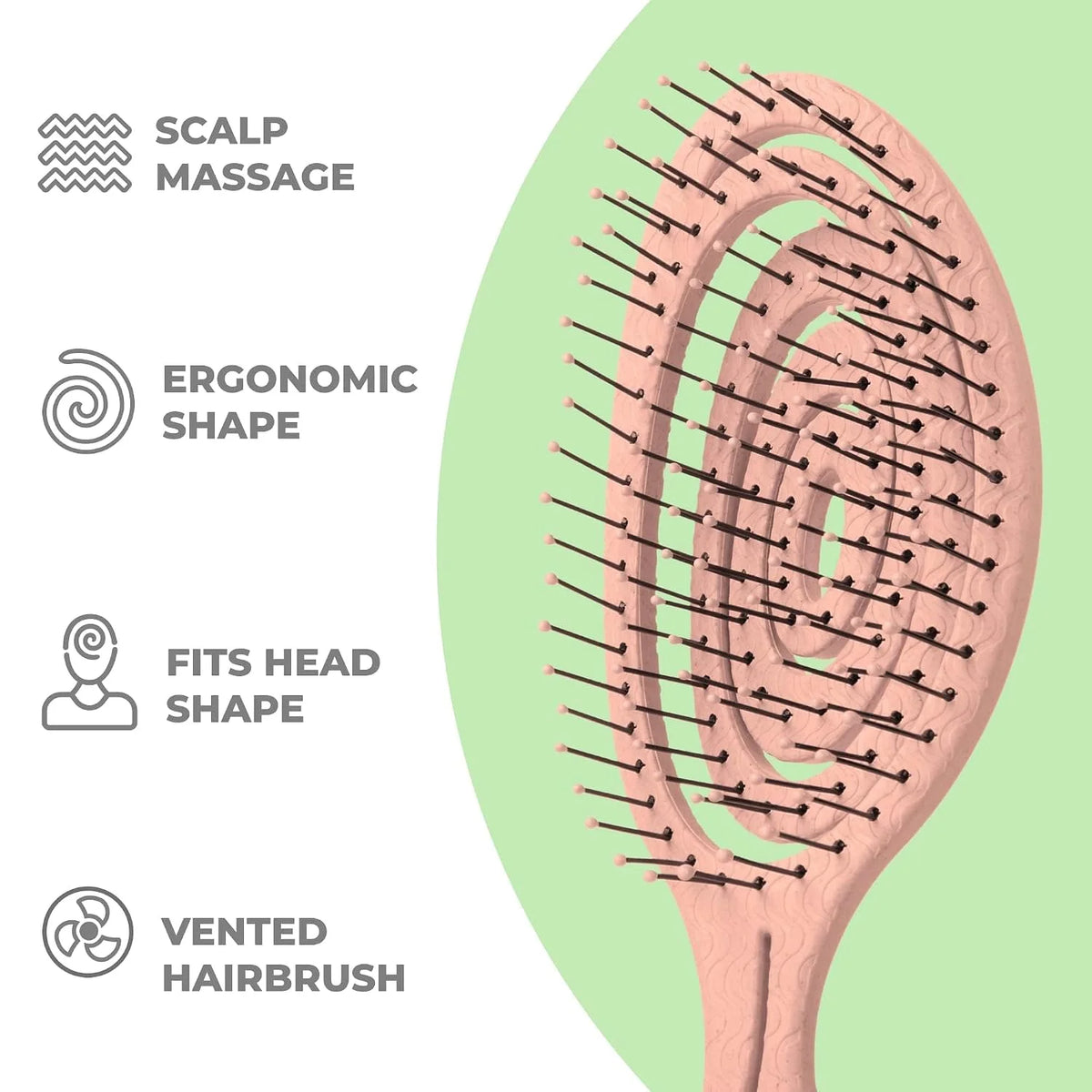 Ninabella Detangler Brush - No Tangle Hair Brush for Women, Fine, Thick and Long Hair - Hairbrush for Wet and Dry Hair, Gentle on the Scalp - Light Blue