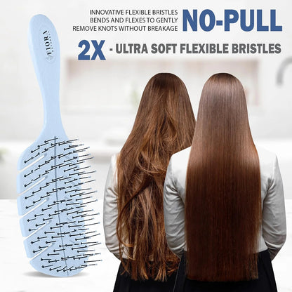 Fiora Naturals Detangler Brush for Wet and Dry Hair, Soft Detangling Brush