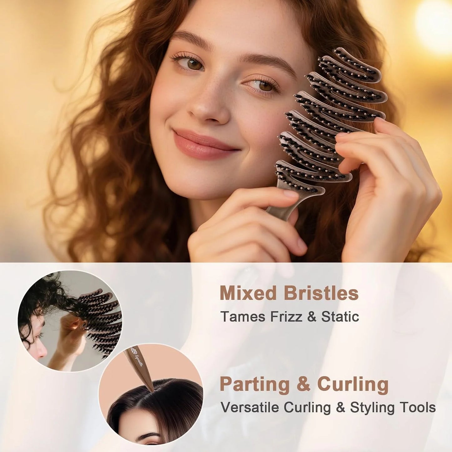 Natural Boar Bristle Hair Brush for Fine Hair - A Great Gift