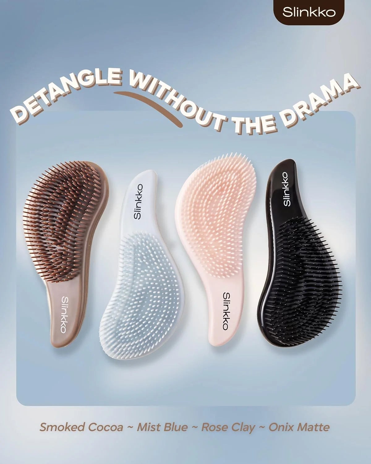 Detangler Brush, Curly Hair Brush for Women, Men & Kids - Wet & Dry Detangling Hair Brush for Curly, Thick, Fine & Wavy Hair - Anti-Breakage Wave Brush, Pain-Free Hairbrush, Pink, Rose Clay