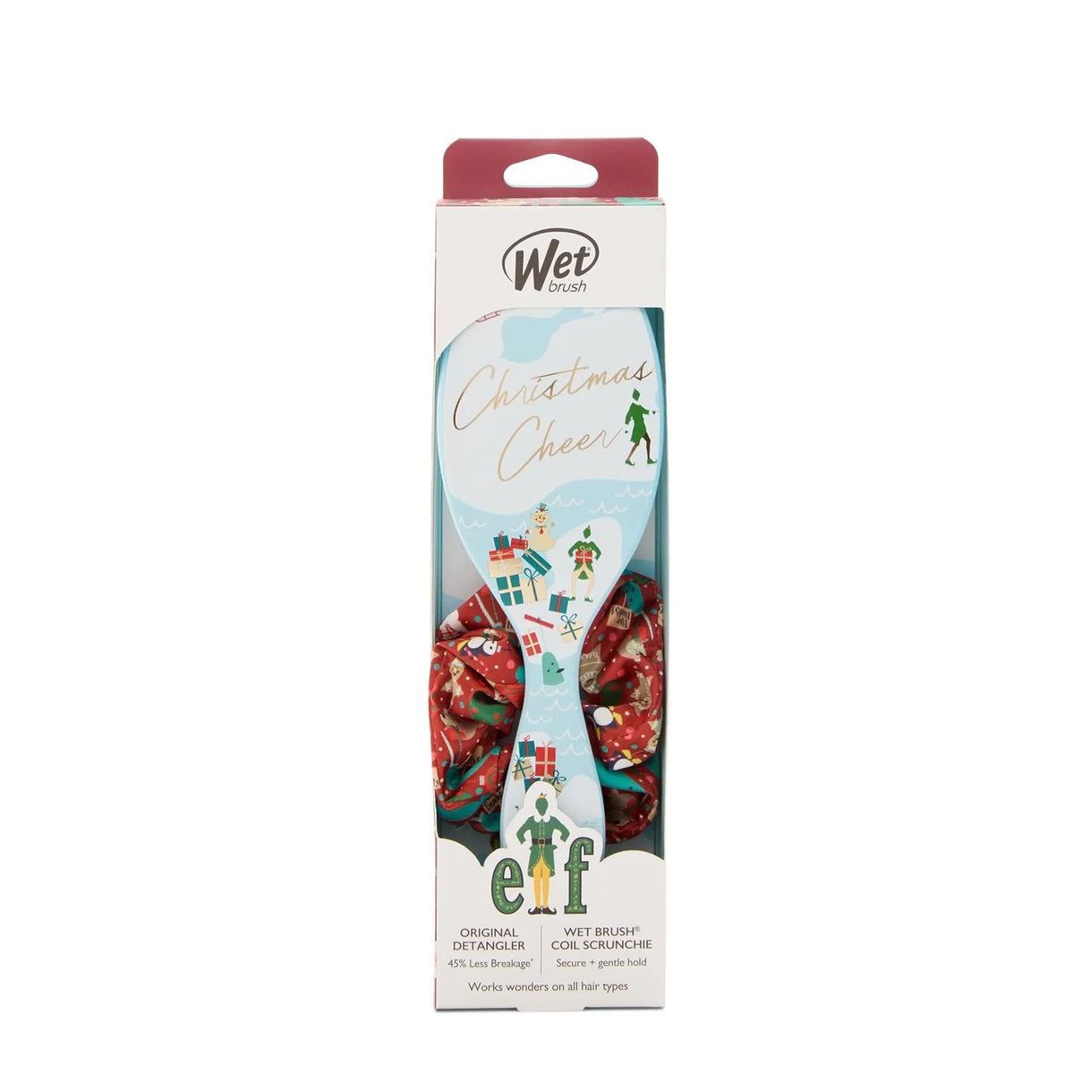 Wet Brush Original Detangler Hair Brush Frosty Kit - Ultra-Soft IntelliFlex Bristles - Detangling Brush Glides Through Tangles For All Hair Types (Wet Dry & Damaged) - 1 Brush & 1 Scrunchie
