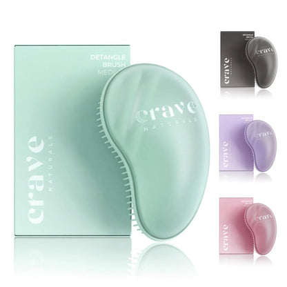 Crave Naturals Detangling Hair Brush Large Turquoise – Glide Thru Hair Detangler Brush for Women, Kids & Toddlers – Gentle Scalp Care, No-Pain Tangle-Free Hairbrush for All Hair Types