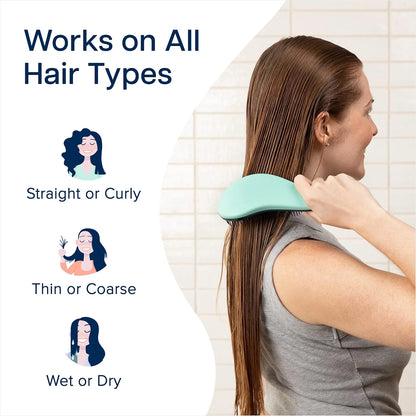 Crave Naturals Biggie Glide Thru Hair Brush - Detangler Brush for Curly, Straight, Wet or Dry Hair - Gentle Detangling Brushes for Adults, Kids, Toddlers - Hair Accessories for Women, 8.4x3.4" - Black