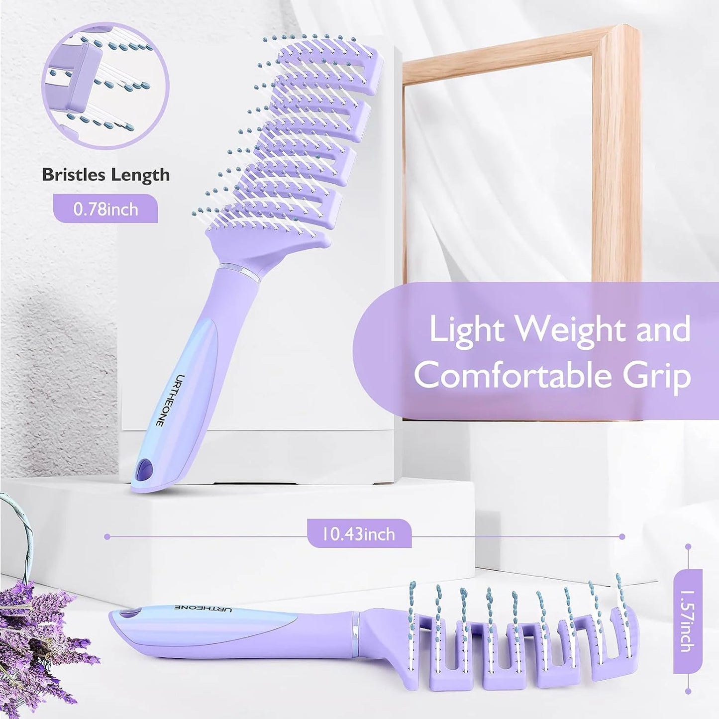 Hair Brush, Curved Vented Detangling Hair Brushes for Women Men Wet or Dry Hair,Faster Blow Drying Styling Professional Vent detangler brush for Curly Thick Wavy Thin Fine Long Short Hair(Black)