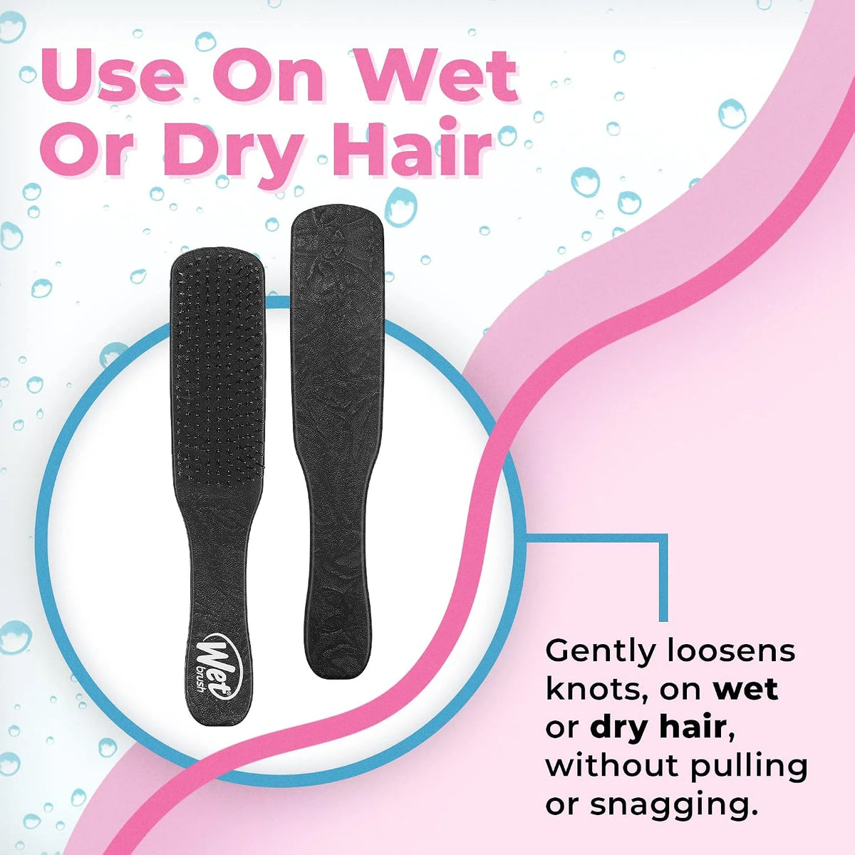 Wet Brush Detangling Hair Brush for Men, Black, Stimulates Scalp & Beard for Fuller Stronger Hair, Intelliflex Detangler Help Bristles Promote Growth & Protect from Breakage, Pain-Free (Pack of 2)