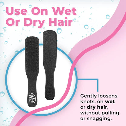 Wet Brush Detangling Hair Brush for Men, Black, Stimulates Scalp & Beard for Fuller Stronger Hair, Intelliflex Detangler Help Bristles Promote Growth & Protect from Breakage, Pain-Free (Pack of 2)