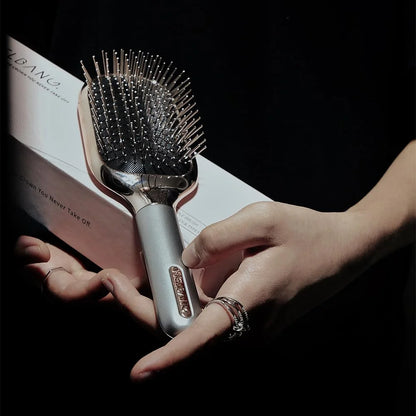 Melbang Hair Brush for Thick Curly Thin Long Short Wet or Dry Hair Adds Shine and Makes Hair Smooth Hair Comb Paddle Hair Brush for Men Women Kid (Silver)