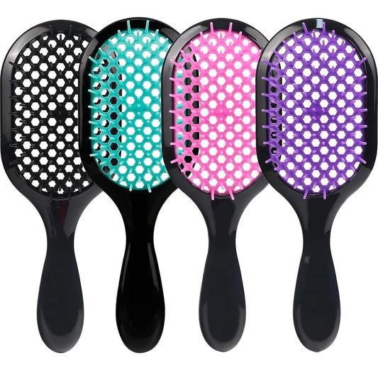 4-Pack Vented Detangling Hair Brush for Wet and Dry Hair, Assorted Colors
