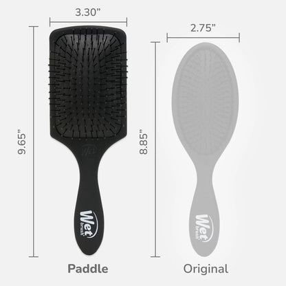 Wet Brush Refresh and Extend Paddle Detangler, Black, Detangling Brush with Infused Charcoal Ultra-Soft IntelliFlex Bristles For All Hair Types, Removes Dirt, Excess Oils & Impurities