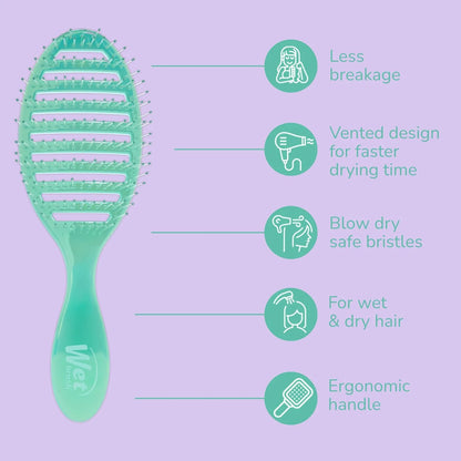 Wet Brush Speed Dry Hair Brush, Orange Crush (Summer Quencher) - Vented Design & Soft HeatFlex Bristles Are Blow Dry Safe - Ergonomic Handle Manages Tangles - Pain-Free Hair Accessories