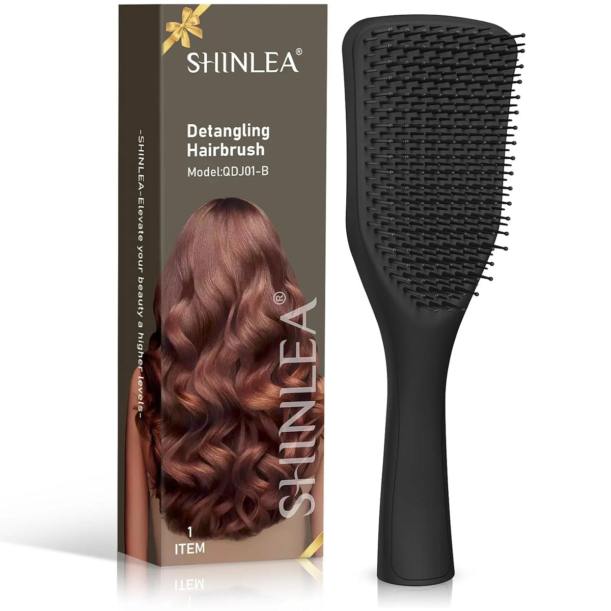 SHINLEA Detangler Brush for Curly Hair, No Tangle Wet Dry Hair Brush for Women, Anti Breakage Detangling Hairbrush for Wavy Thick Thin Hair, Lightweight Travel Pink