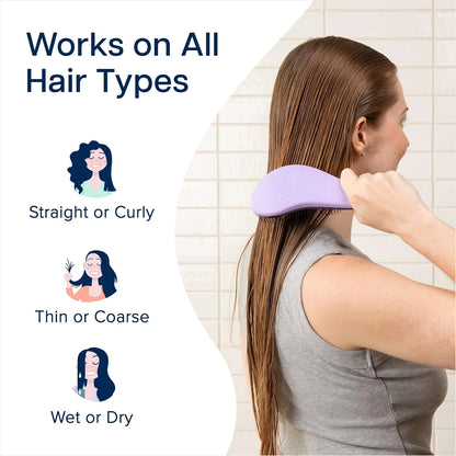 Crave Naturals Biggie Glide Thru Hair Brush - Detangler Brush for Curly, Straight, Wet or Dry Hair - Gentle Detangling Brushes for Adults, Kids, Toddlers - Hair Accessories for Women, 8.4x3.4" - Black