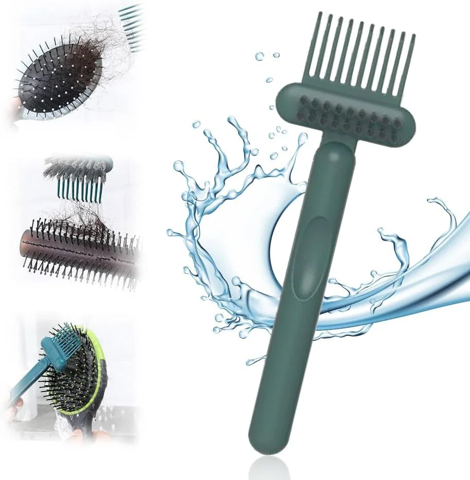 2 In 1 Hair Brush Cleaning Tool, 2025 New Comb Cleaning Brush, Portable Brush Cleaner for Travel, Hairbrush Cleaning Tool for Hair Salons (Green*2)