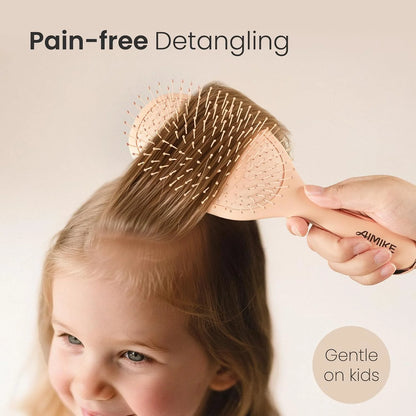 AIMIKE Rose Luxe Detangler Brush, Fine Thin Hair, Wet Dry Paddle Hair Brush