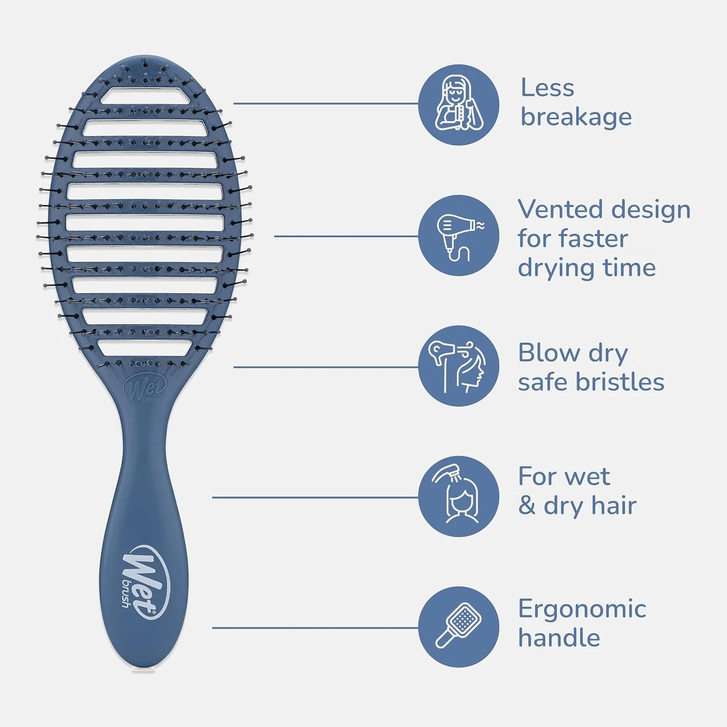 Wet Brush Speed Dry Hair Brush, Orange Crush (Summer Quencher) - Vented Design & Soft HeatFlex Bristles Are Blow Dry Safe - Ergonomic Handle Manages Tangles - Pain-Free Hair Accessories