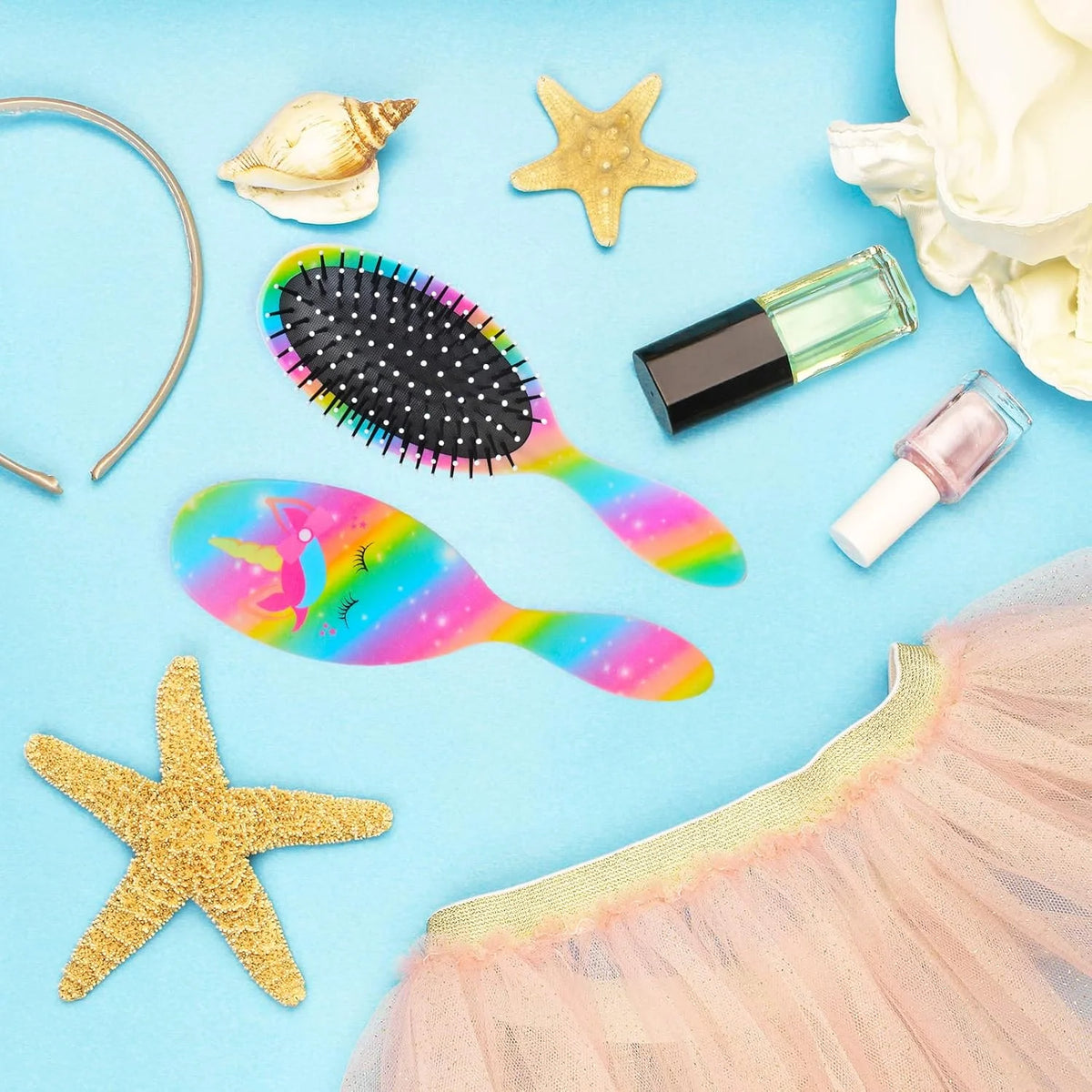 Kids Hair Brush Girls, Toddler Wet Dry Detangling Hair Brush for Curly Thick Hair Pain-Free Comb Girls Kids Women Unicorn Mermaid
