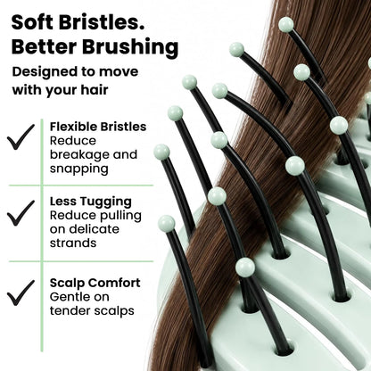 Herstyler Vent Brush for Hair - Detangler for Faster Blow Drying - Black
