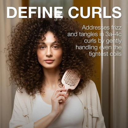 Janeke J-Brush Detangling Comb for Curly and Wavy Hair – Wide Tooth J-Shape Brush for Wet and Dry Use – Anti-Frizz, Lightweight and Gentle on Scalp – Made in Italy Professional Styling Tool (Black)