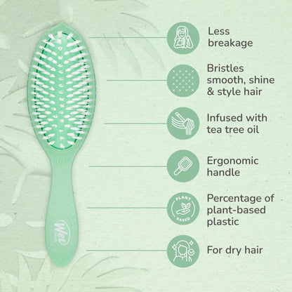 Wet Brush Go Green Coconut Oil Infused Detangling Hair Brush - Pain-Free Ultra-Soft Detangler Bristles Glide Through Tangles with Ease - Protects Against Split Ends (Pack of 2)