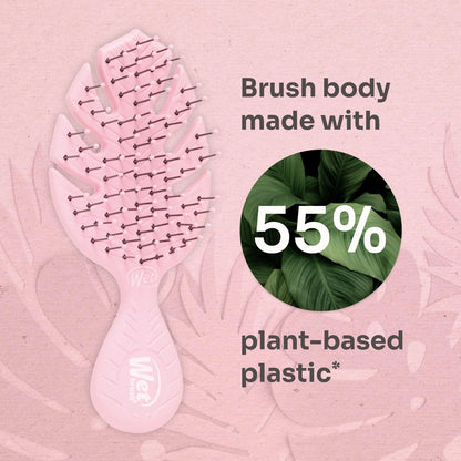 Wet Brush Go Green Mini Detangler, Purple - Detangling Travel Hair Brush - Ultra-Soft IntelliFlex Bristles Glide Through Tangles & Gently Loosens Knots While Minimizing Pain, Split Ends & Breakage