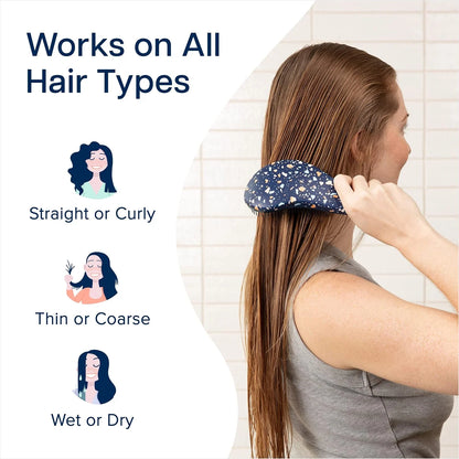 Crave Naturals Biggie Glide Thru Hair Brush - Detangler Brush for Curly, Straight, Wet or Dry Hair - Gentle Detangling Brushes for Adults, Kids, Toddlers - Hair Accessories for Women, 8.4x3.4" - Black