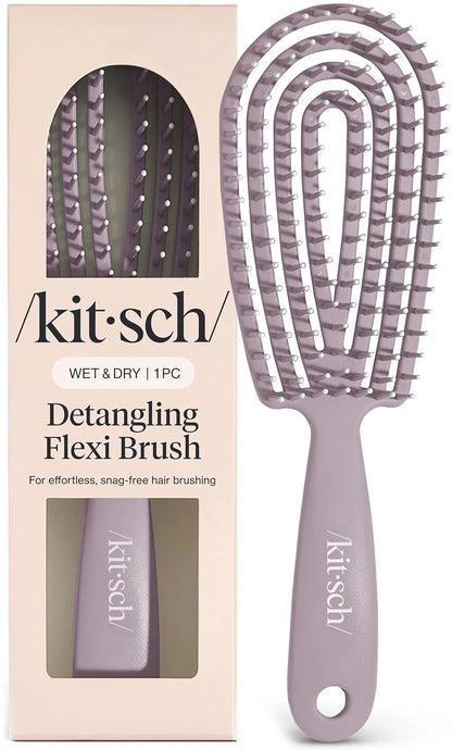 Kitsch Flexi Flow Detangler Brush, Hair Brushes For Women - Terracotta