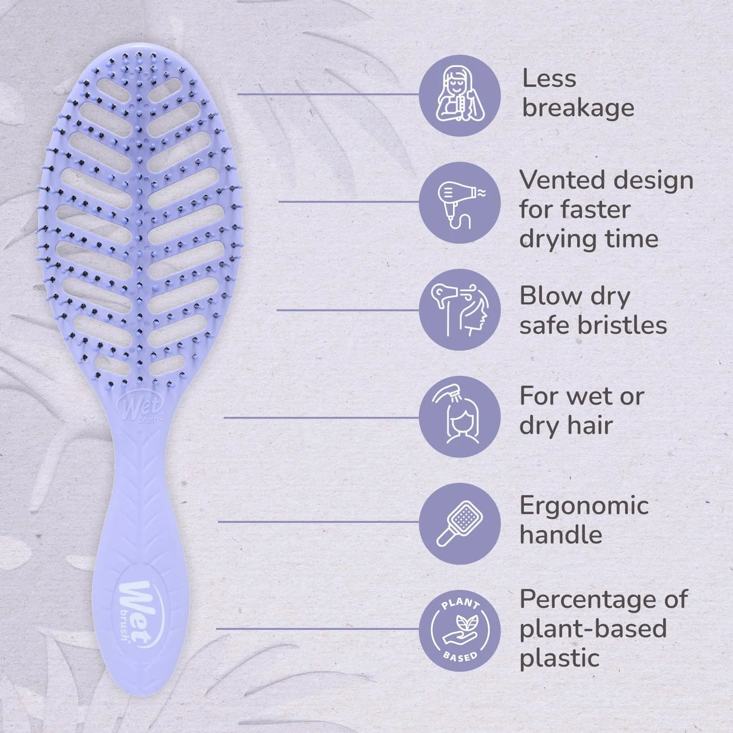 Wet Brush Go Green Speed Dry Hair Brush, Green - Vented Design & Ultra Soft HeatFlex Bristles - Ergonomic Handle Manages Tangle & Uncontrollable Hair - Pain-Free Hair Accessories