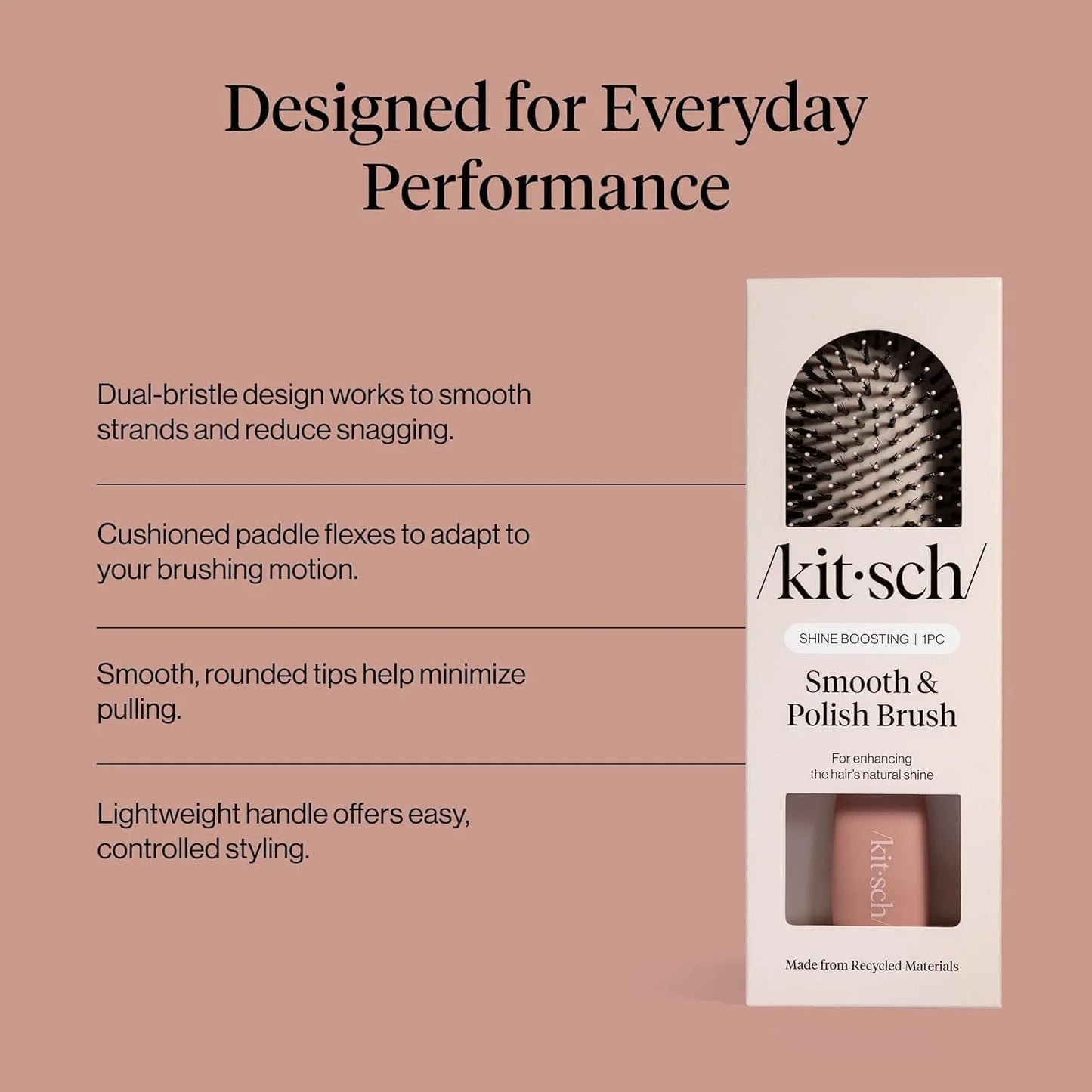 Kitsch Smooth & Polish Hair Brushes For Women and Men - Haze Blue
