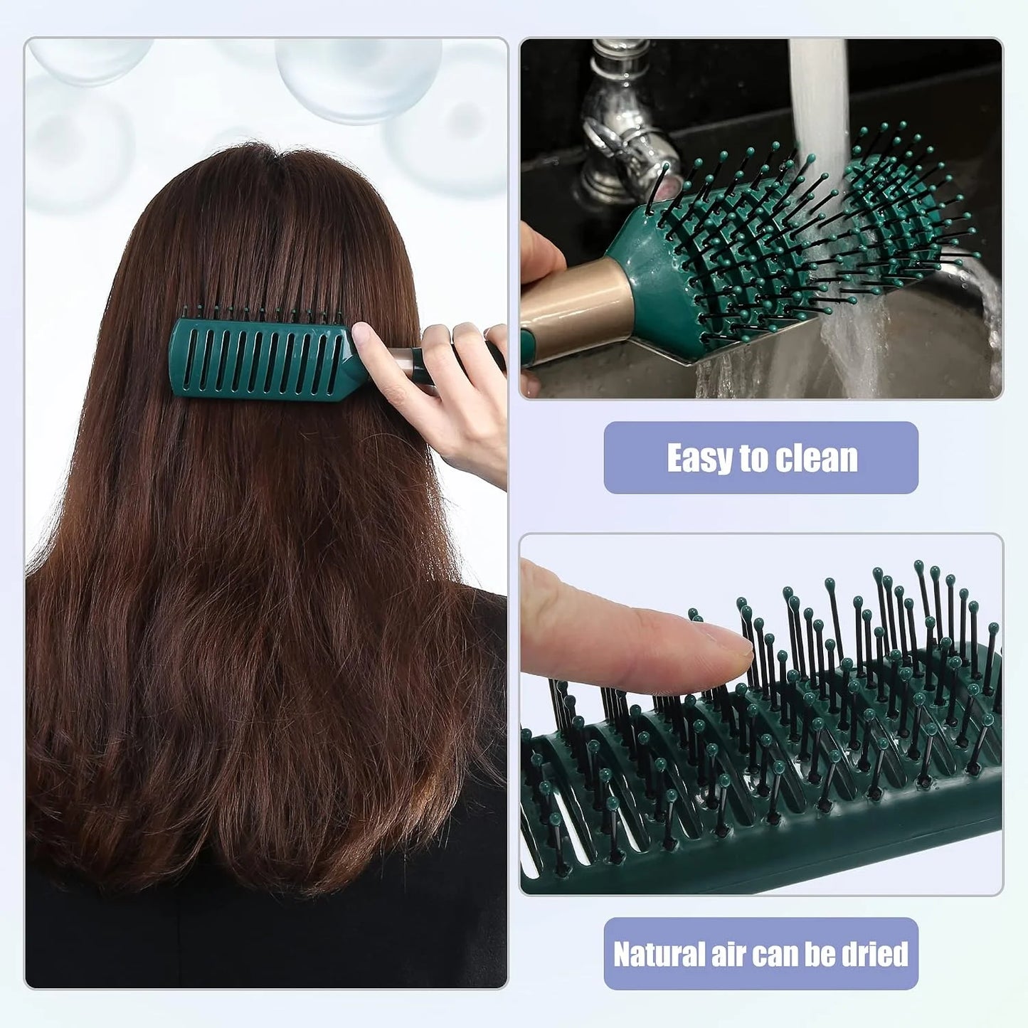 VOCOSTE Vent Hair Brush, Detangling Wet Brush, Green