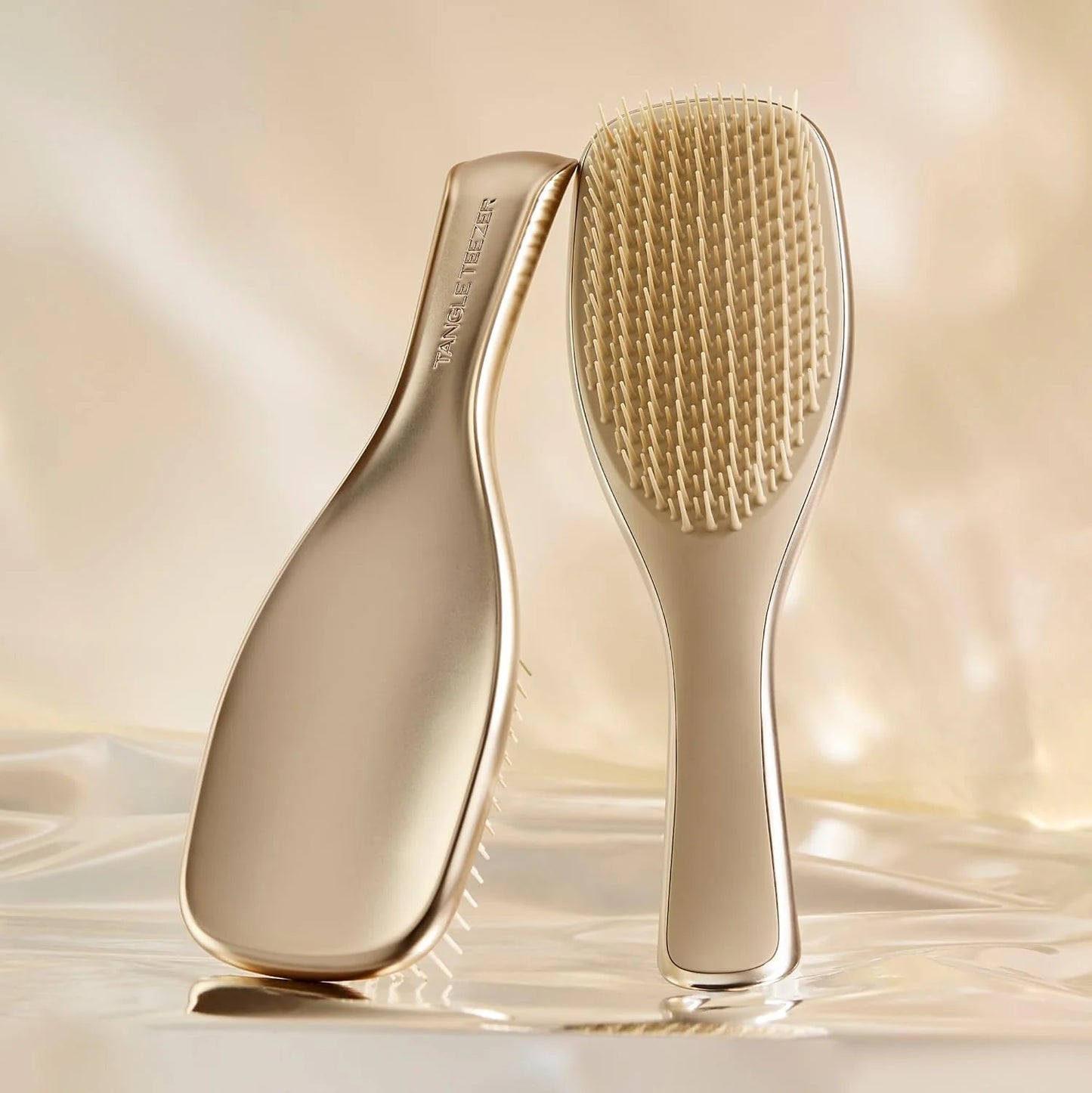 Tangle Teezer Chrome Detangler Mini Hair Brush, Straight to Curly, Pink