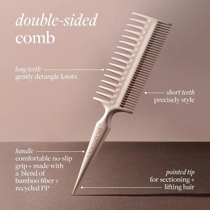 EcoTools Slick Back Hairbrush, Small Brush for Ponytail or Bun, 1 Count