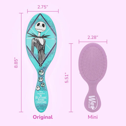 Wet Brush Detangle & Style Duo Kit, Jack Skellington (Nightmare Before Christmas) - IntelliFlex Bristles - Detangling Brush Glides Through Tangles For Wet & Dry Hair, 1 Hair Brush & 1 Coil Scrunchie
