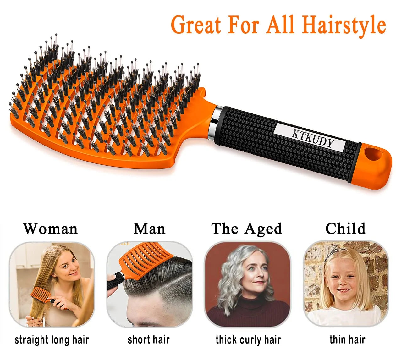 Detangling Brush for Women & Kids, Wet & Dry Hair, All Hair Types