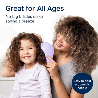 Crave Naturals Biggie Glide Thru Hair Brush - Detangler Brush for Curly, Straight, Wet or Dry Hair - Gentle Detangling Brushes for Adults, Kids, Toddlers - Hair Accessories for Women, 8.4x3.4" - Black