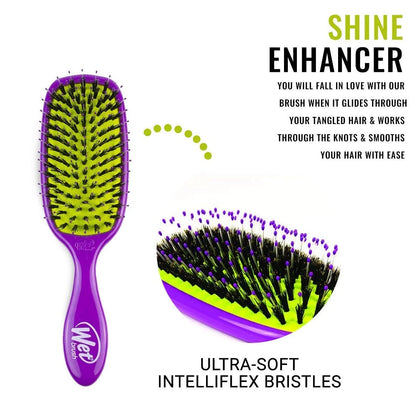 Wet Brush Marble Bronze Shine Enhancer Paddle Brush - Detangler with Ultra Soft Bristles, Infused With Natural Argan Oil, Shiny & Smooth Hair, Wet or Dry, All Hair Types