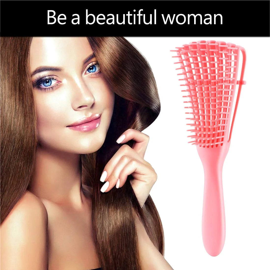 Hair Brush, Detangling Brush for Afro America/African Hair Textured 3a to 4c Kinky Wavy/Curly/Coily/Wet/Dry/Oil/Thick/Long Hair, Knots Detangler Scalp Massage Comb (2 pcs, Blue-Blue)